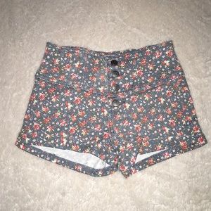 Floral high waisted shorts